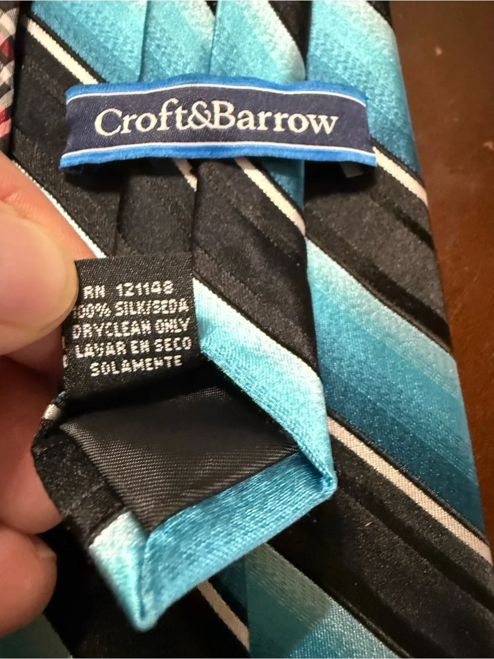 Chaps Blue & Black Striped Tie